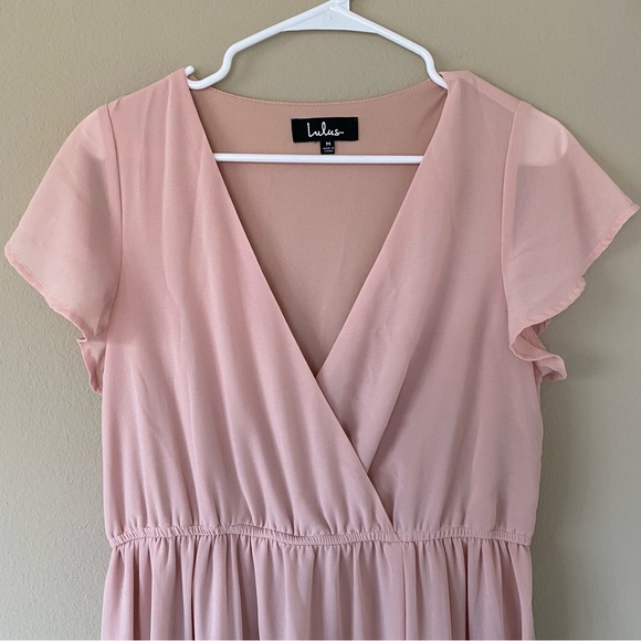 Lulus Lost in the Moment Blush Maxi Dress Blush Pink Wedding Guest Bridesmaid - Picture 10 of 11